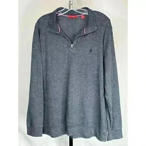 Izod Men's 1/2‎ Zip Pullover Long Sleeve Sweater Size L Grey